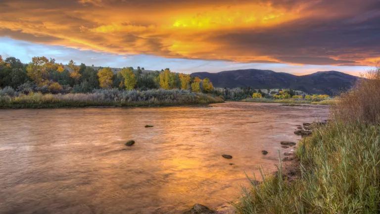 Sunset over the Green River in Utah